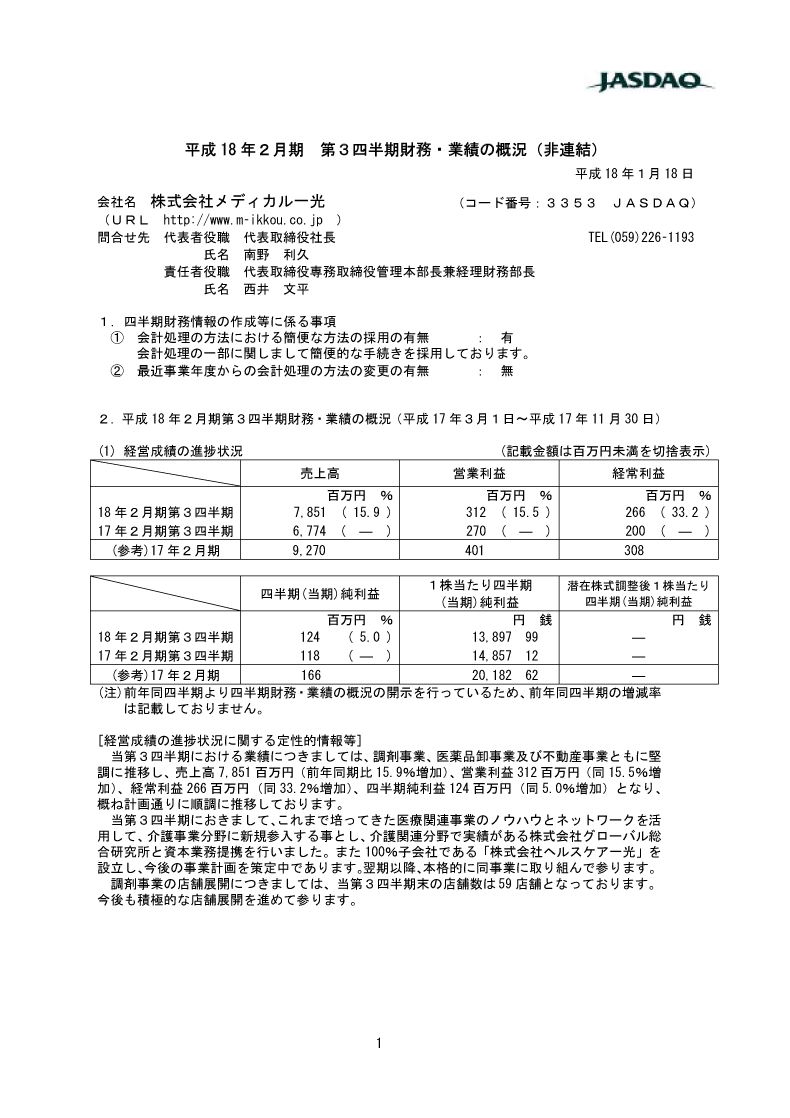 財務・業績の概況