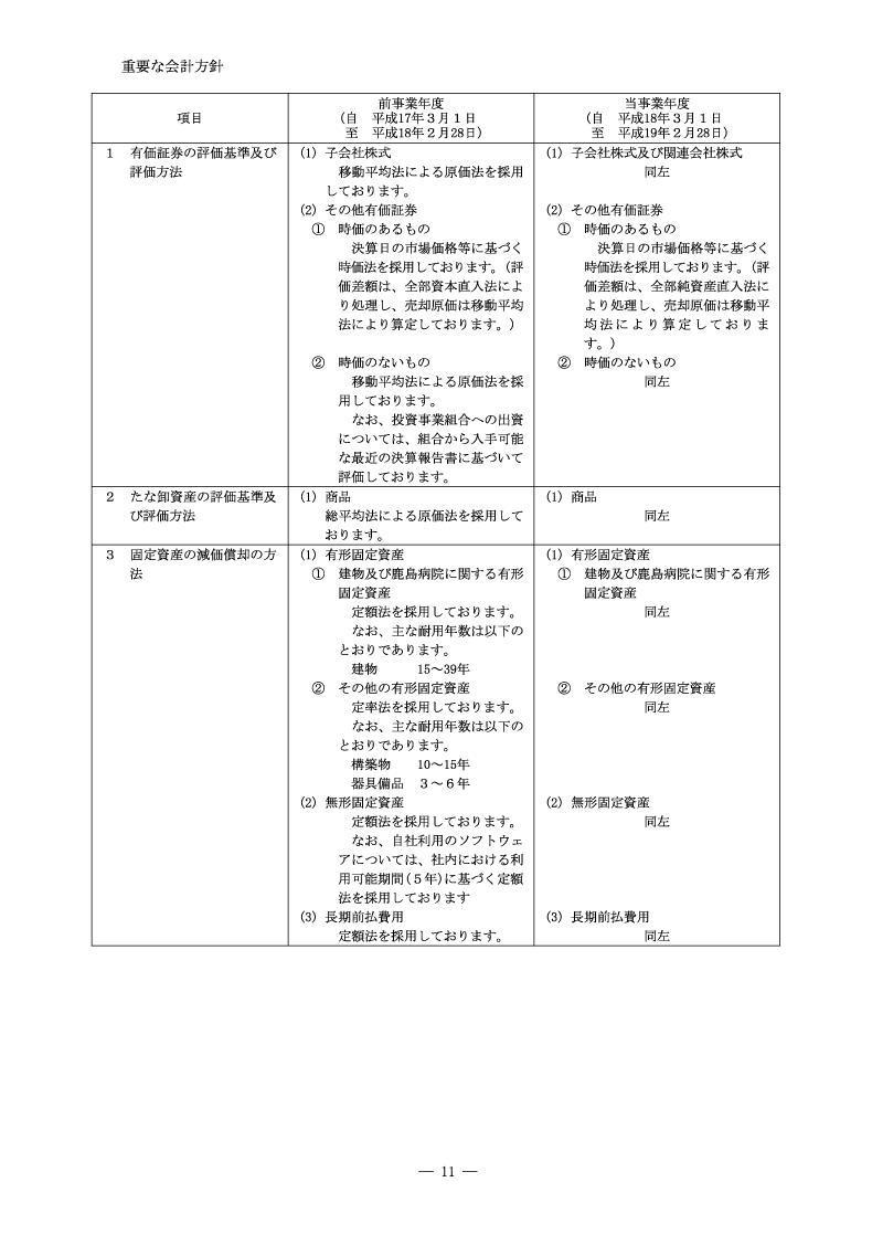重要な会計方針