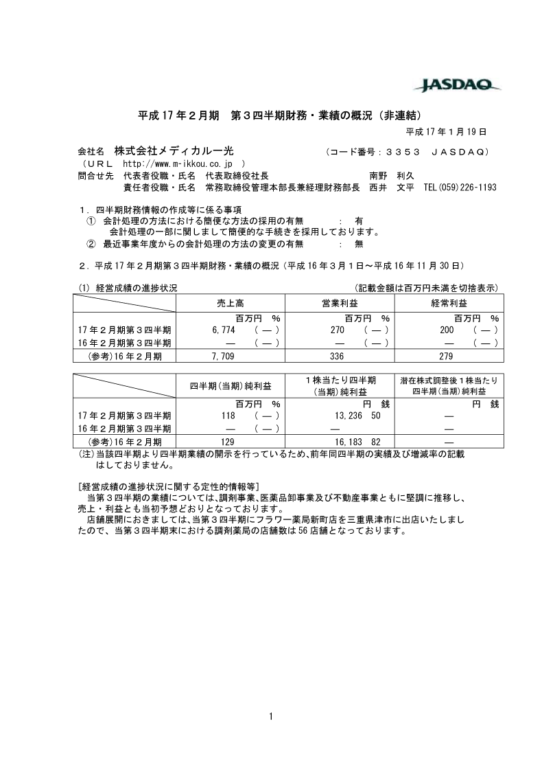 財務・業績の概況