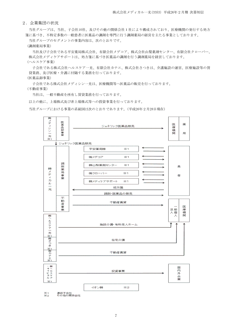 企業集団の状況