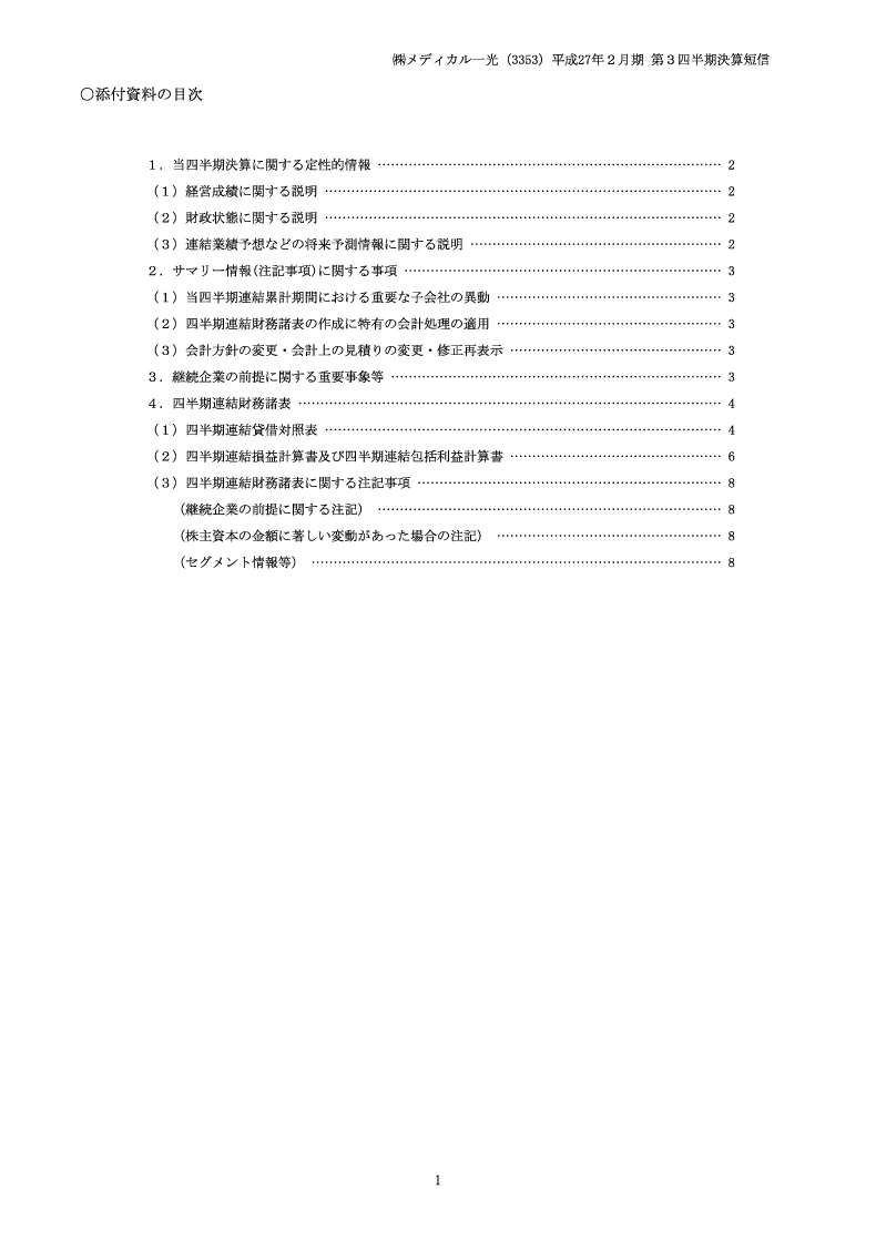 添付資料の目次