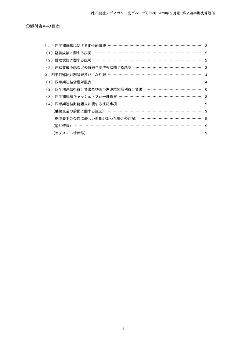 添付資料の目次