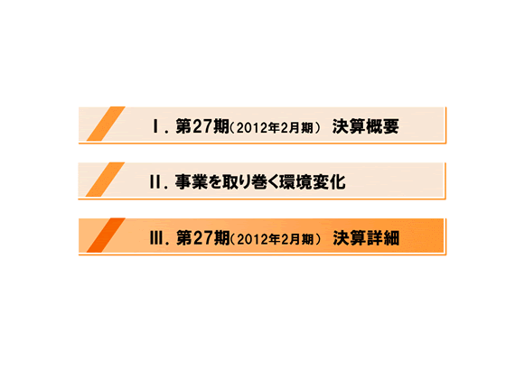 [3]第27期（2012年2月期）決算詳細