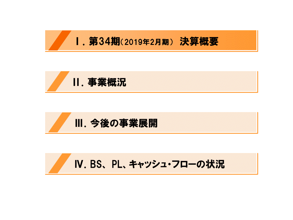 [1]第34期（2019年2月期）決算概要