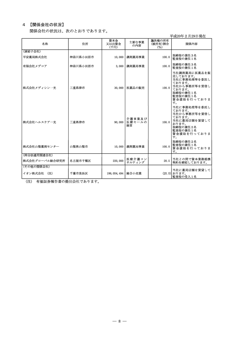 関係会社の状況