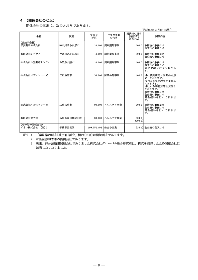 関係会社の状況