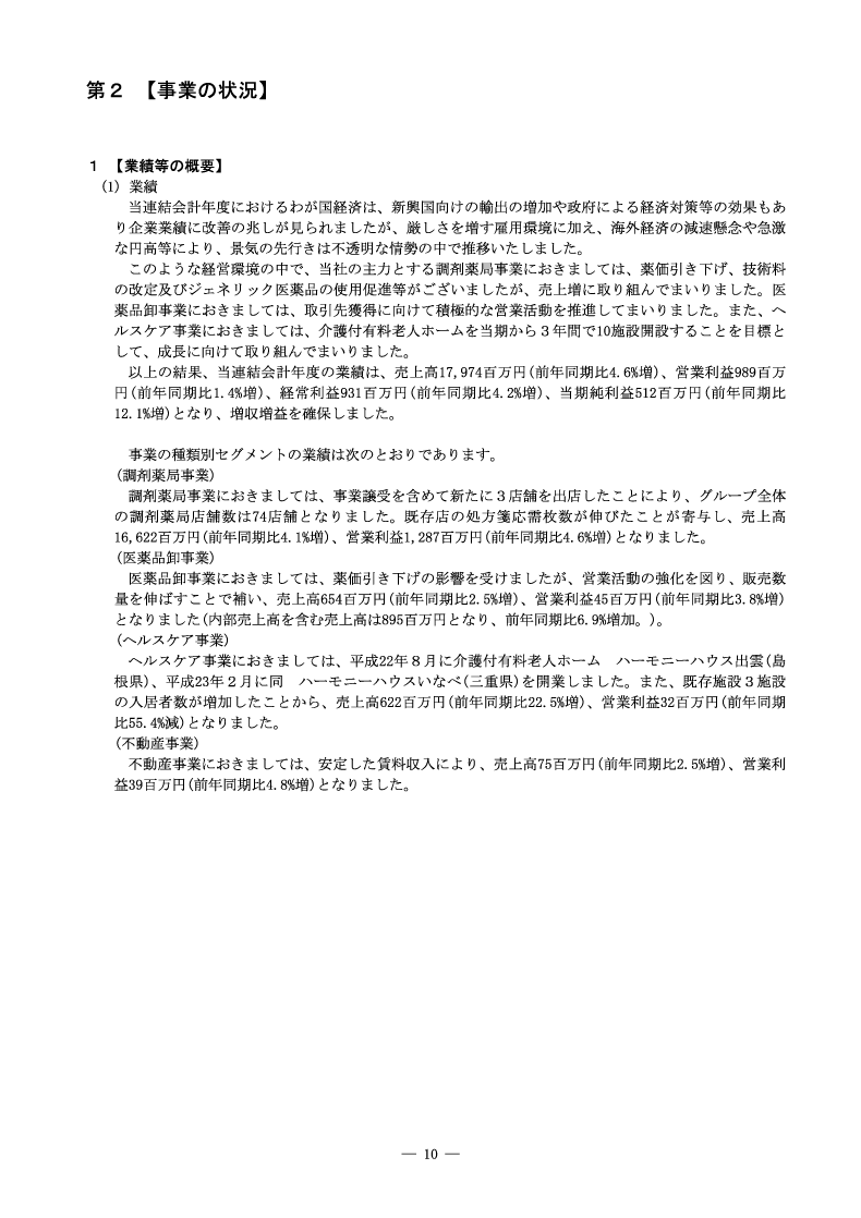 [第2]事業の状況