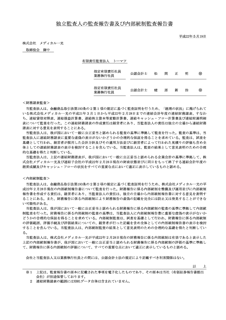 レビュー報告書