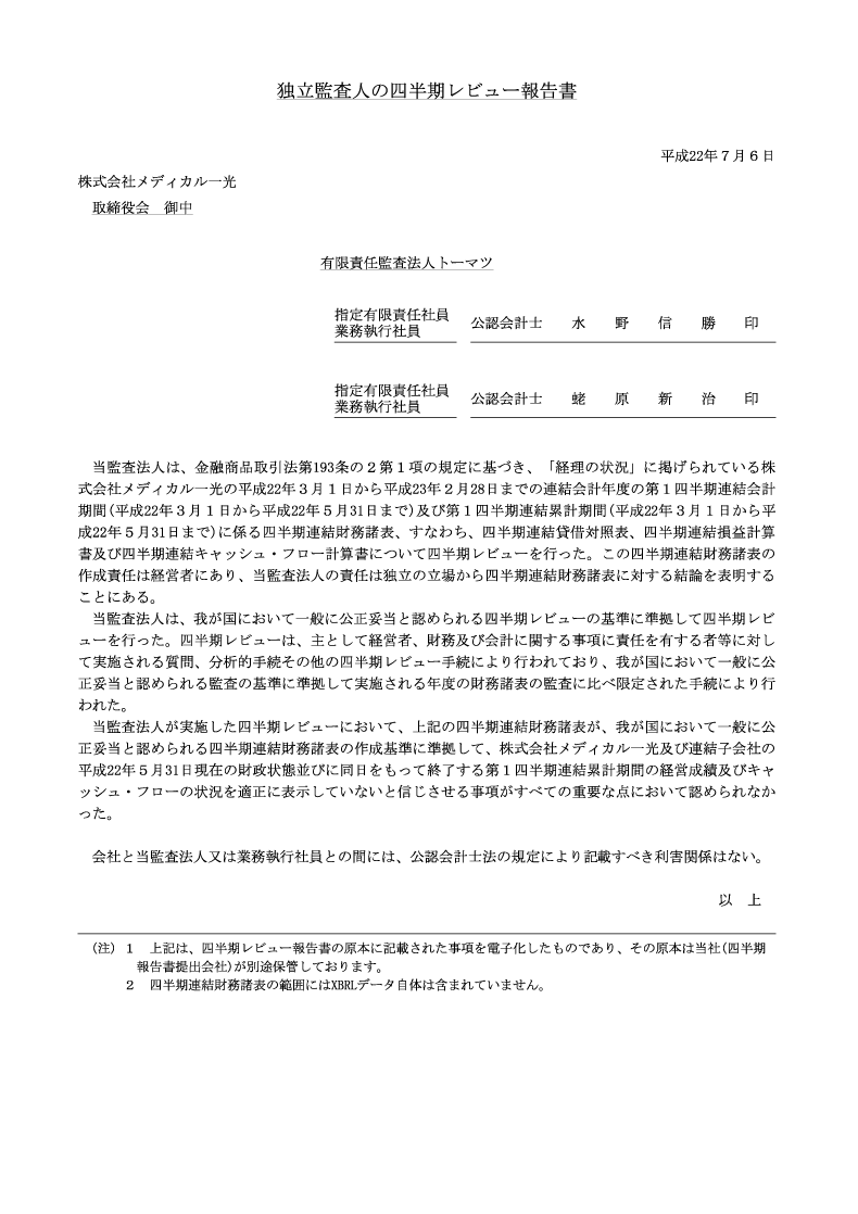 監査報告書