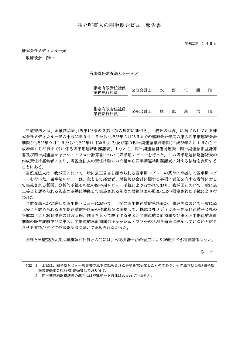 監査報告書