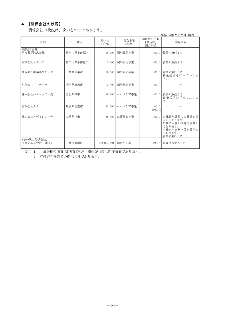 関係会社の状況