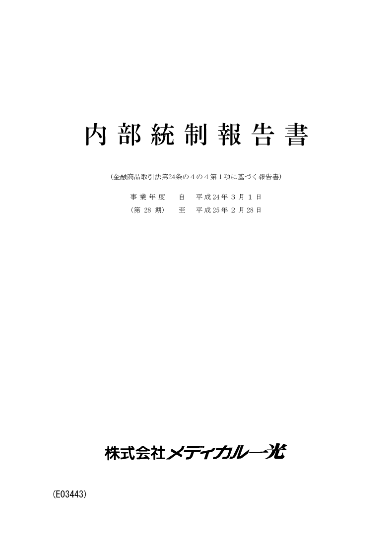 内部統制報告書