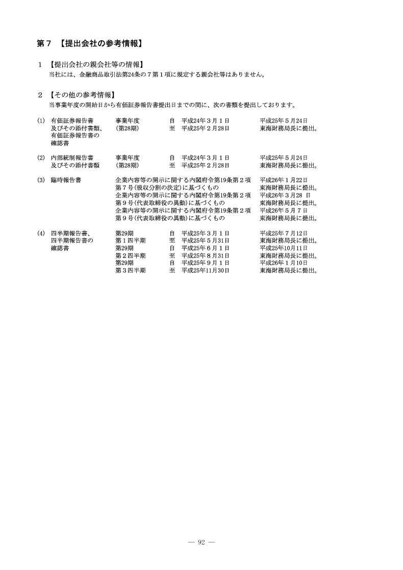 [第7]提出会社の参考情報