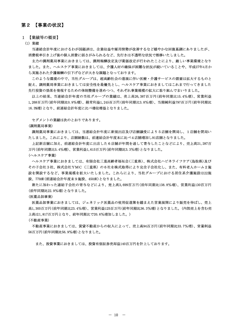 [第2]事業の状況