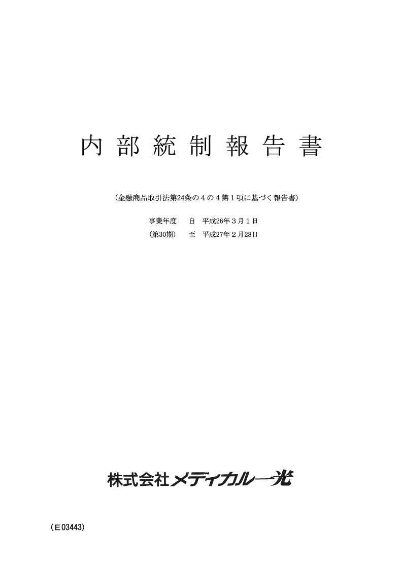 内部統制報告書