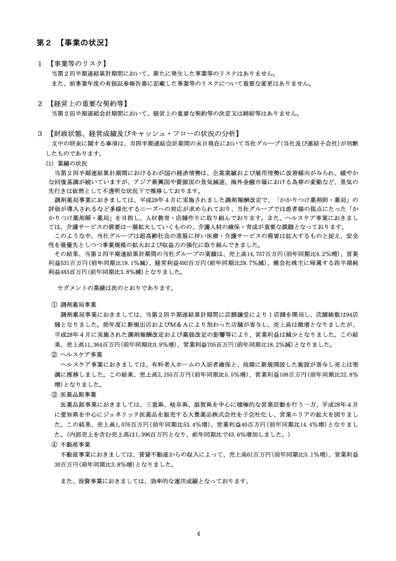 [第2]事業の状況