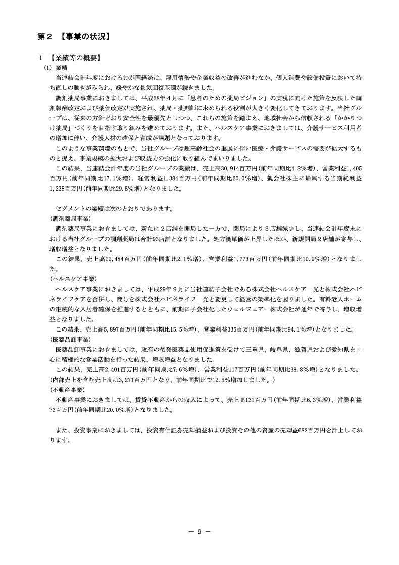 [第2]事業の状況