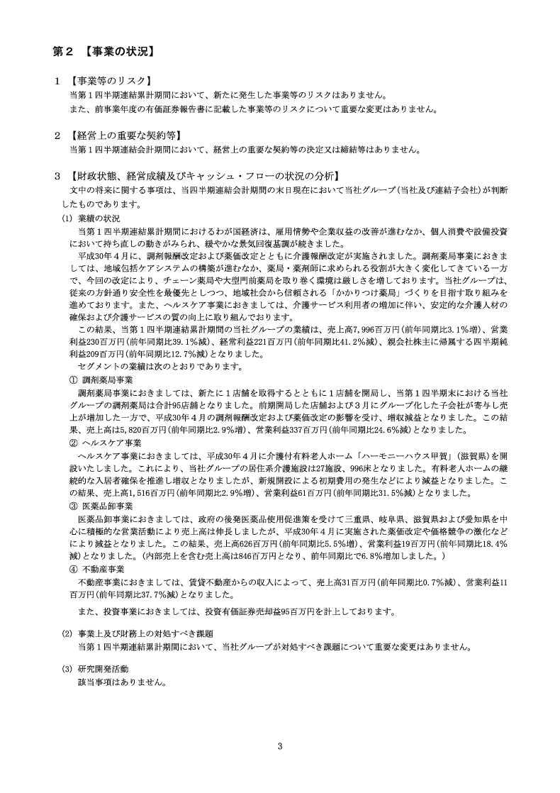 [第2]事業の状況