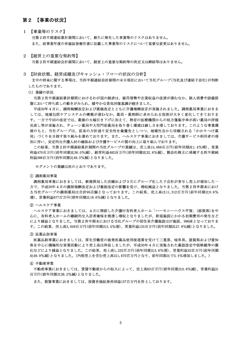 [第2]事業の状況