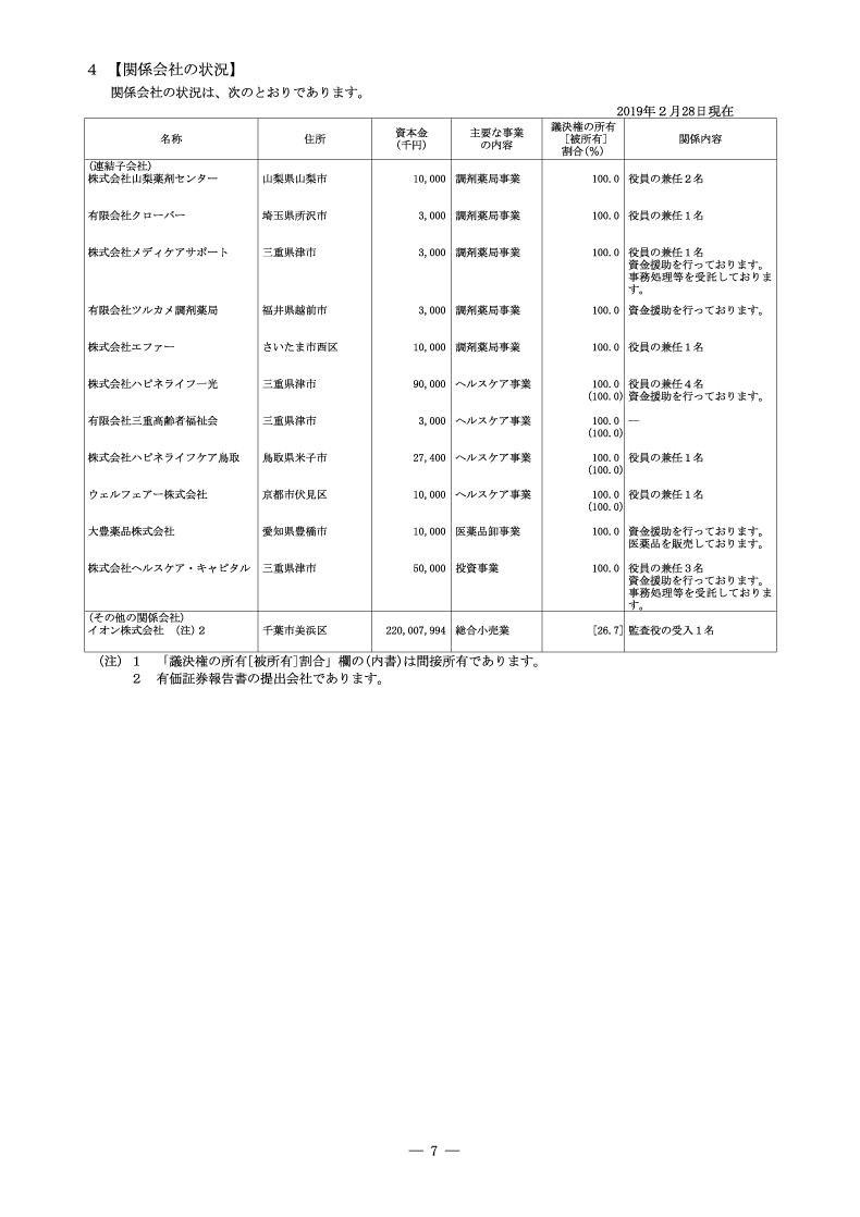 関係会社の状況