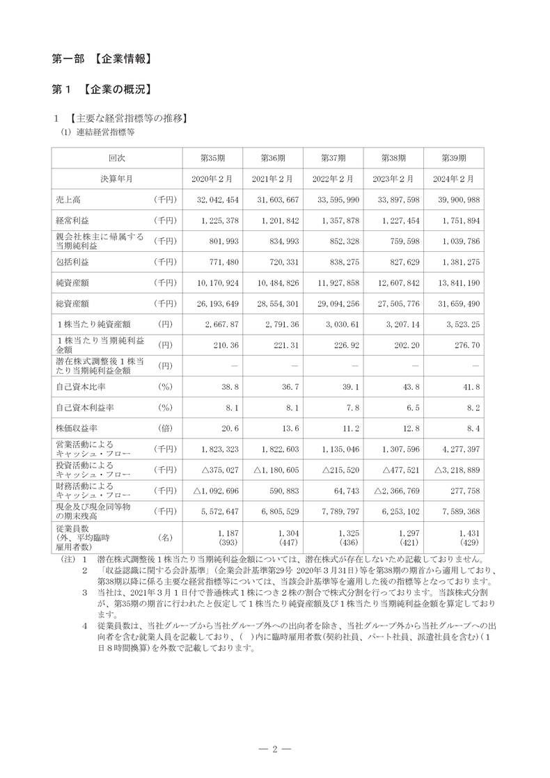 [第1]企業の概況